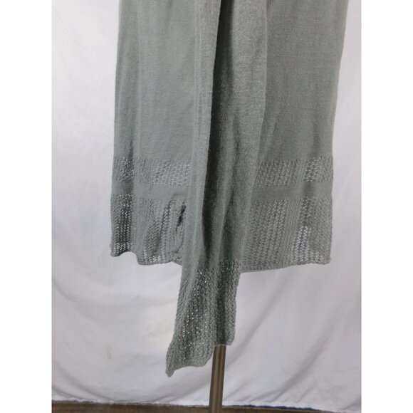 Max Studio Sweater Womens Medium Sage Green Open Front Cardigan Linen Blend - Picture 6 of 11